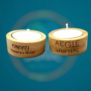 Bamboo Diyas with candles