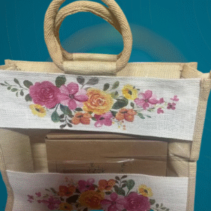 Jute Window Tote Bag | Designed Handbag | Gift Bag | Beach Bag