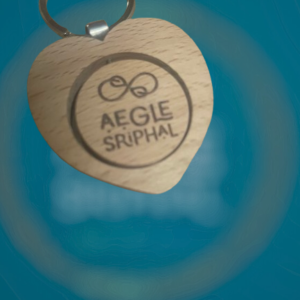 Bamboo Keychains - Heart Revolving